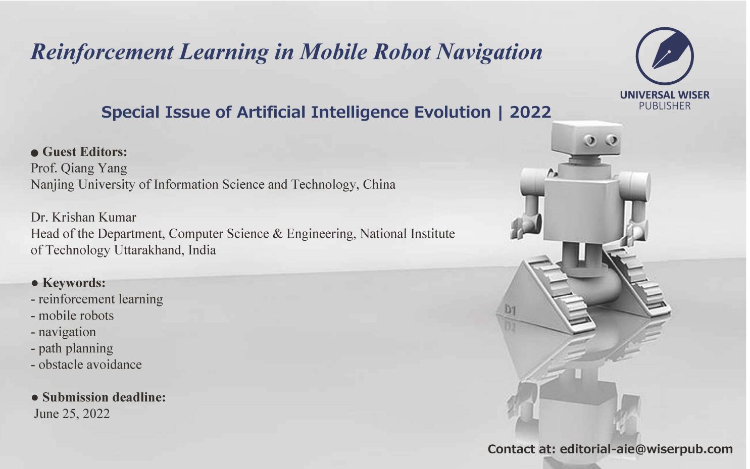 AIE Special Issue “Reinforcement Learning in Mobile Robot Navigation”