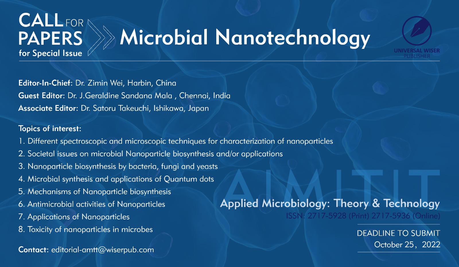 Applied Microbiology: Theory & Technology — Special Issue on Microbial Nanotechnology Calling for papers